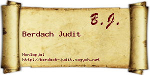 Berdach Judit névjegykártya